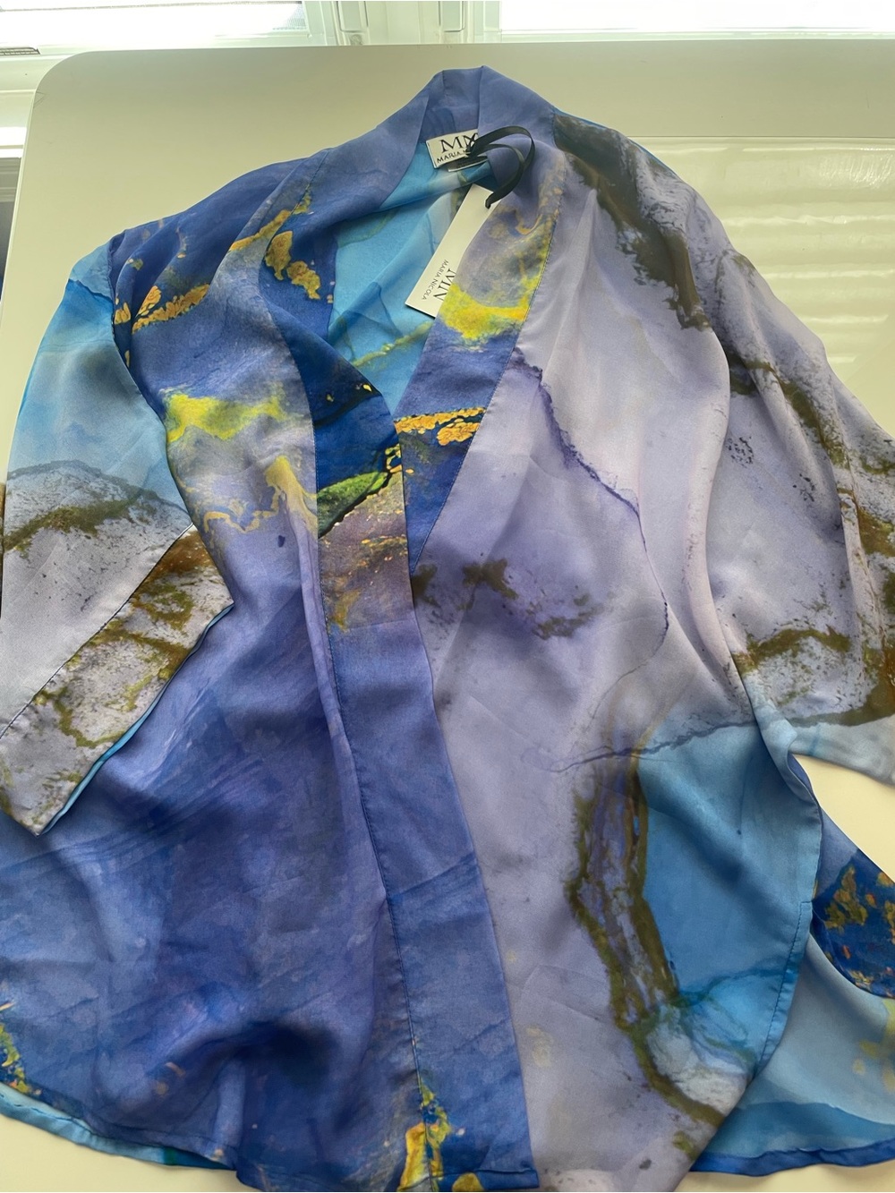 Vibrant Purple & Blue Marble Kimono Top - Picture 6 of 6